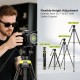 Cayer BV01 Compact Video Tripod, 65" Twin Tube Fluid Head 13.2 Lb